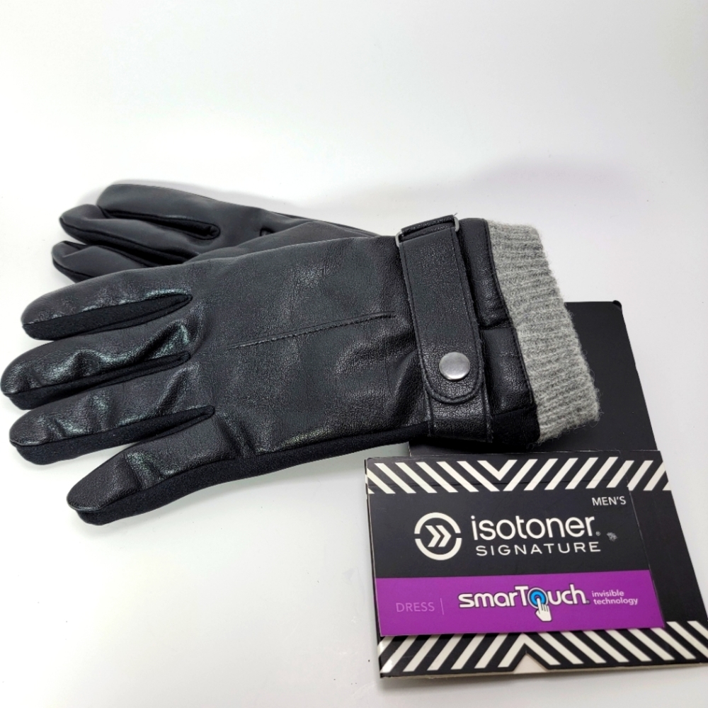 Isotoner Gloves Smart Touch Men's M Black